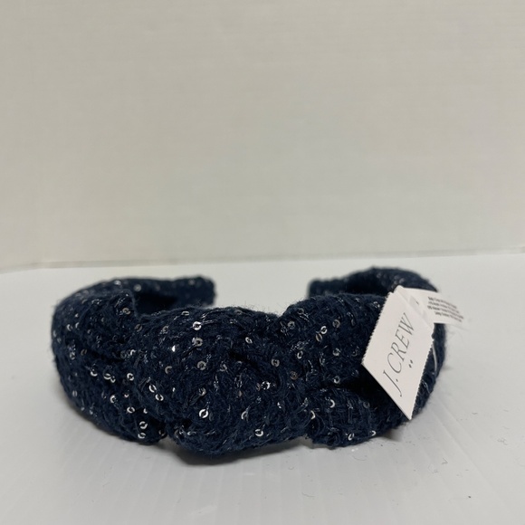 J. Crew Festive Sparkly Knotted Sequin Headband Blue NWT - Picture 4 of 8
